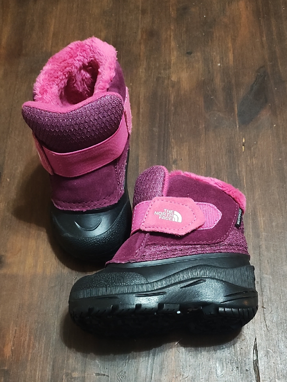 The North Face Magenta and Pink Kids Winter Boots